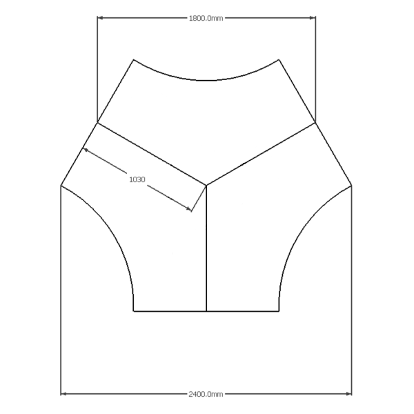 Infinity Plaza 120 Degree Workstation with1200 desktop - Contract Work
