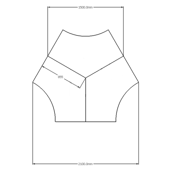 Infinity Plaza 120 Degree Workstation with1200 desktop - Contract Work