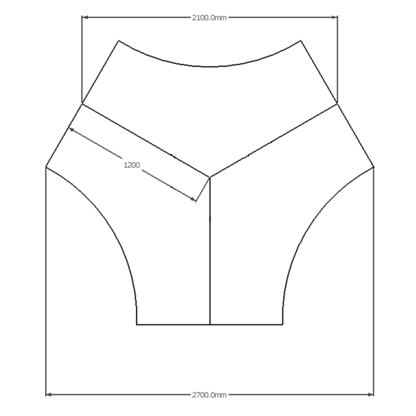 Infinity Plaza 120 Degree Workstation with1200 desktop - Contract Work