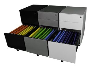 Steelco Trimline Metal Mobile Pedestal 3 Drawers - 3 Colours