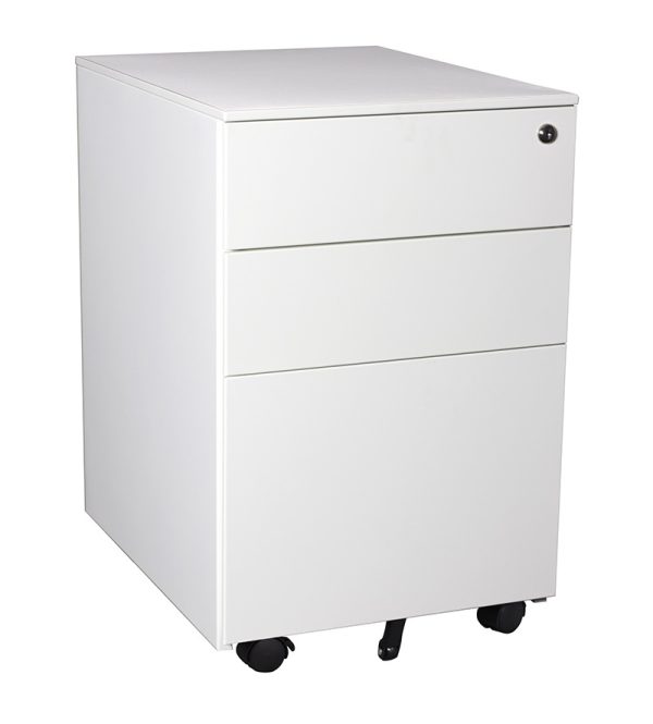 Steelco Trimline Metal Mobile Pedestal 3 Drawers - 3 Colours