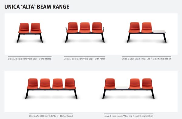 Unica Upholstered 4 Beam Seating