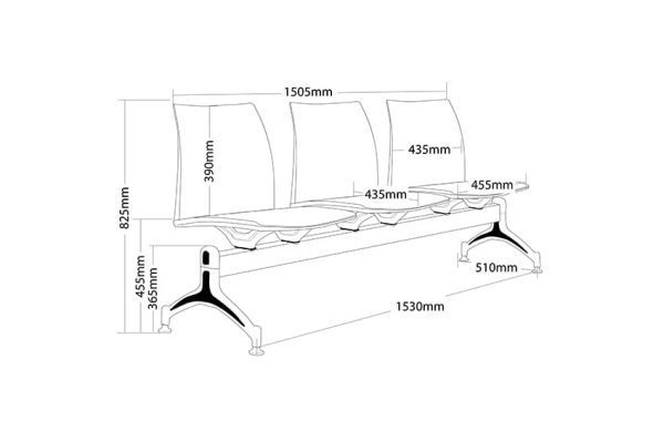 Vinn Mesh Back Beam Seating 