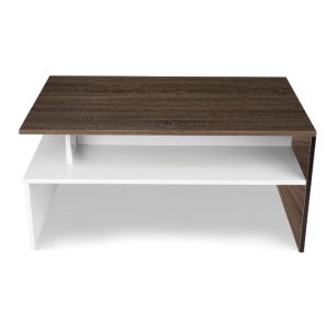Rectangular Coffee Table - Walnut Over White 