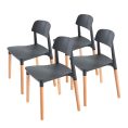 Mila Lunch Room Retro Chair Black x 4