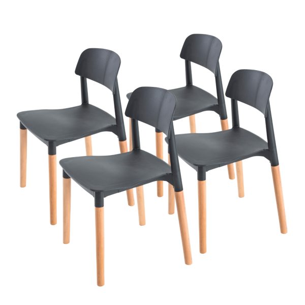 Mila Lunch Room Retro Chair Black x 4