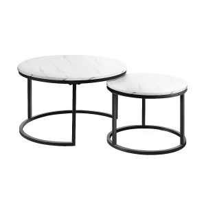 Nesting 2 Round Coffee Table - Marble Laminate 