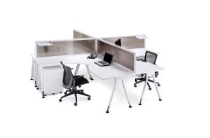 Vee 4 Persons Workstation Pod - Check Stock