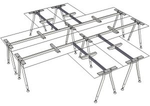 Vee 4 Persons Workstation Pod - Check Stock