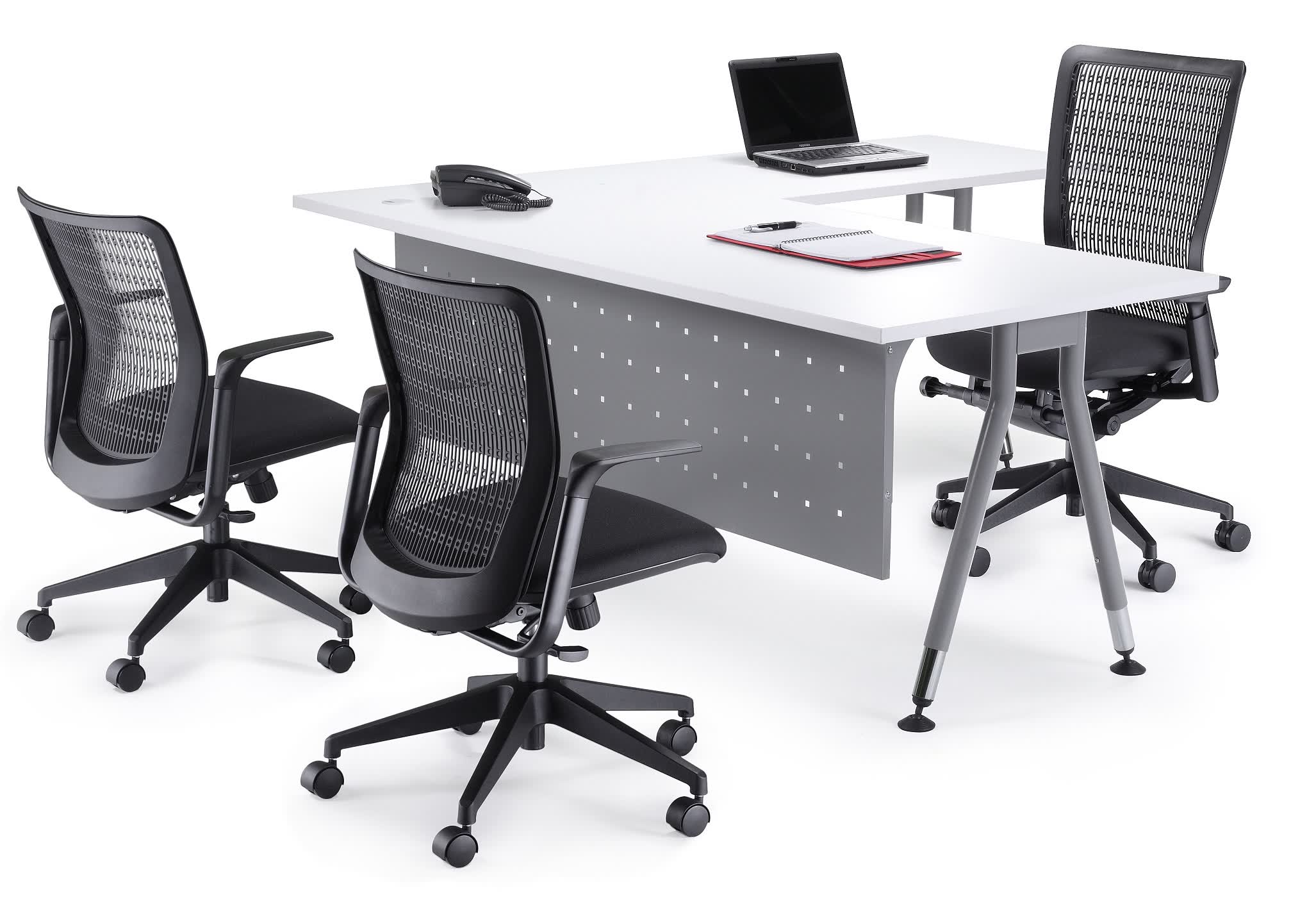 Vee L-Shaped Corner Workstation 1500 - Check Stock