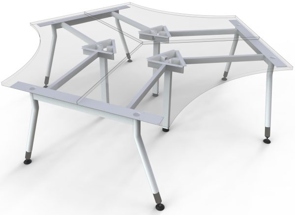 Infinity Plaza 120 Degree Workstation with1200 desktop - Contract Work