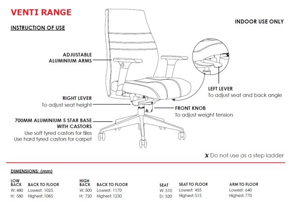 Venti Executive Chair - 2 Options Venti Executive Chair - 2 Options