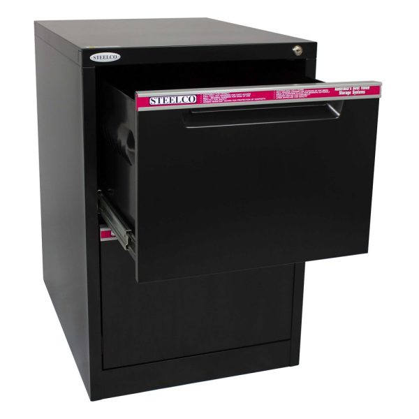 Steelco Vertical Filing Cabinet 2 Drawers - 5 Colours Steelco Vertical Filing Cabinet 2 Drawers - 5 Colours