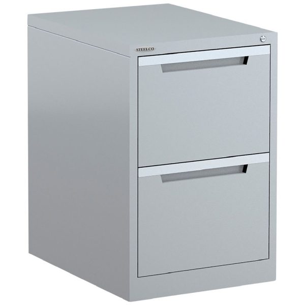 Steelco Vertical Filing Cabinet 2 Drawers - 5 Colours Steelco Vertical Filing Cabinet 2 Drawers - 5 Colours