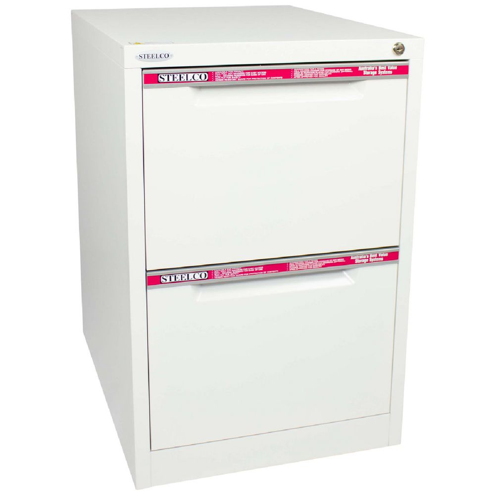 Steelco Vertical Filing Cabinet 2 Drawers - 5 Colours
