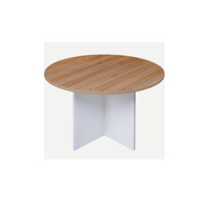 Walnut Cross Base Round Meeting Table 900 - 3 Colours