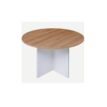 Walnut Cross Base Round Meeting Table 1200 - 3 Colours
