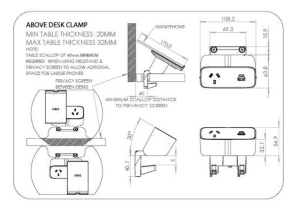 Viva Duo Desk Mount Power Rail Viva Duo Desk Mount Power Rail