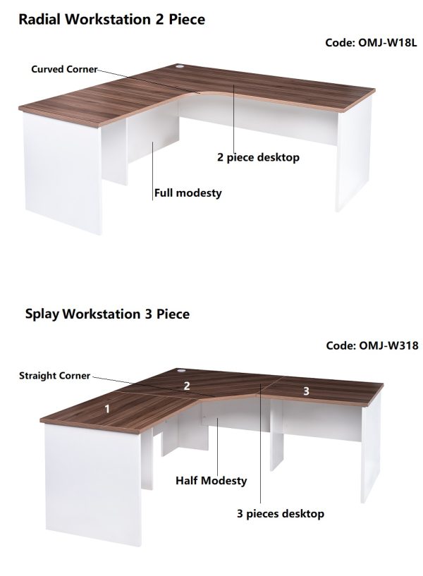 Premium Walnut 3 Piece Corner Workstation 1800 - In 3 Colours Premium Walnut 3 Piece Corner Workstation 1800 - In 3 Colours