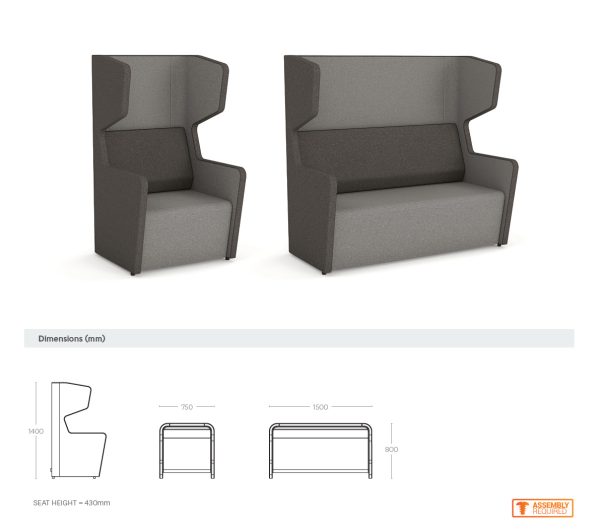 Motion Wing 2 Double Seater Privacy Lounge Motion Wing 2 Double Seater Privacy Lounge